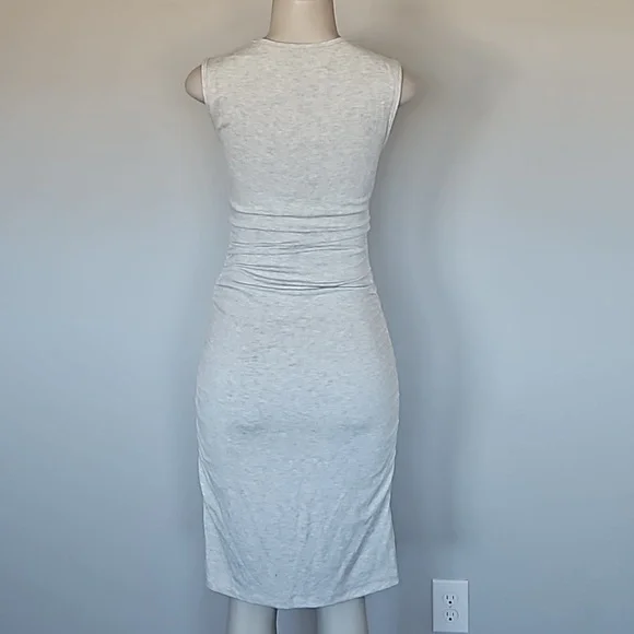 Ann Taylor Heather gray sleeveless comfy ruched dress-S - Picture 3 of 6